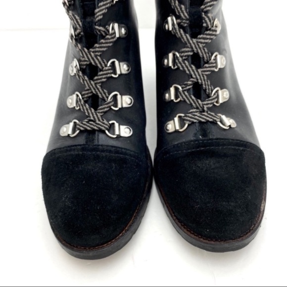SAM Edelman Manchester Ankle Lace up Hiking Boot in Black Size 8 - Picture 3 of 11